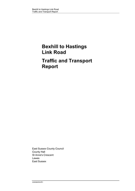 Bexhill to Hastings Link Road Traffic and Transport Report