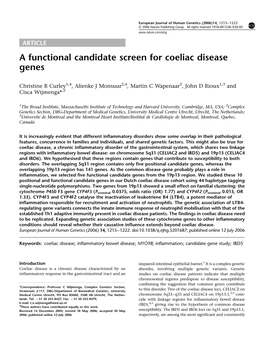 A Functional Candidate Screen for Coeliac Disease Genes
