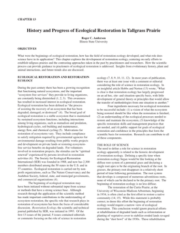 History and Progress of Ecological Restoration in Tallgrass Prairie