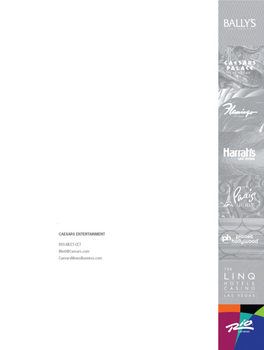 Saleskit Commonpages V3.Indd 18 10/26/15 1:08 PM When Your Goal Is a Successful Meeting, the Numbers Are Definitely on Your Side with Caesars Entertainment