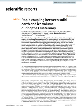 Rapid Coupling Between Solid Earth and Ice Volume During the Quaternary
