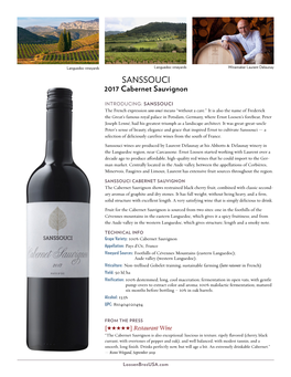 SANSSOUCI 2017 Cabernet Sauvignon