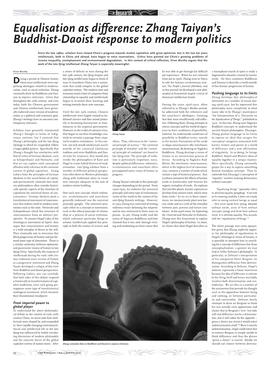 Zhang Taiyan's Buddhist-Daoist Response to Modern Politics