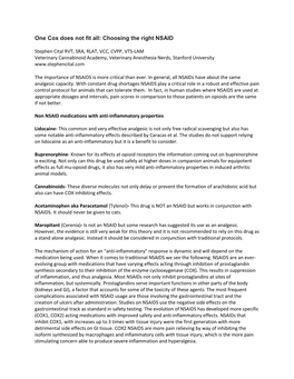 One Cox Does Not Fit All: Choosing the Right NSAID