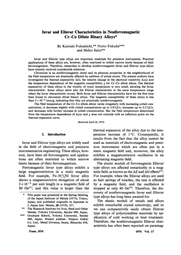 Invar and Elinvar Characteristics in Nonferromagnetic Cr-Co Dilute Binary Alloys*