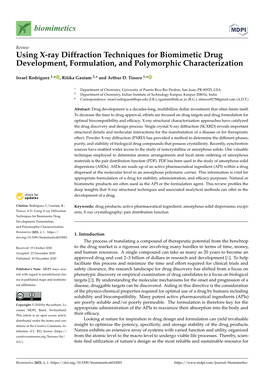 Using X-Ray Diffraction Techniques for Biomimetic Drug Development, Formulation, and Polymorphic Characterization