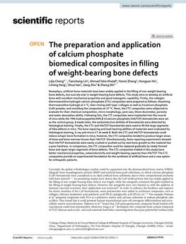 The Preparation and Application of Calcium Phosphate Biomedical