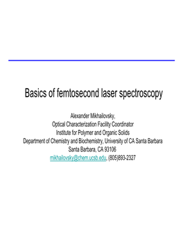 Femtosecond Laser Spectroscopy