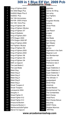 309 in 1 Blue Elf Ver. 2009 Pcb Arcadomania Shop€