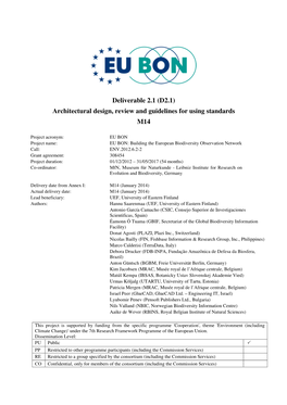 EU BON D2.1 Architectural Design, Review and Guidelines for Using