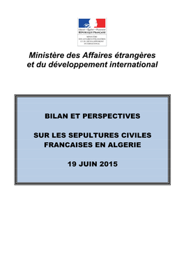 Ministère Des Affaires Étrangères Et Du Développement International