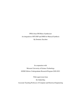 FPGA-Base FM Music Synthesizer an Integration of RT-DSP and DMS for Musical Synthesis by Dominic Zucchini