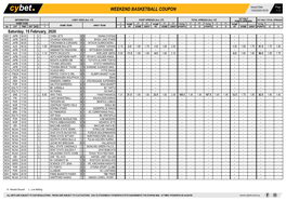 Weekend Basketball Coupon 13/02/2020 09:35 1 / 2