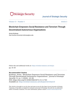 Blockchain Empowers Social Resistance and Terrorism Through Decentralized Autonomous Organizations