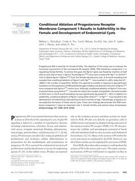 Conditional Ablation of Progesterone Receptor Membrane Component 1