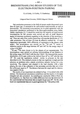 Bremsstrahlung Beam Studies of the Electron-Positron Pairing