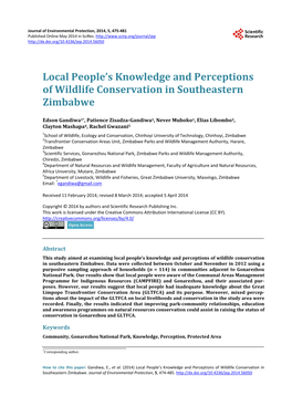 Local People's Knowledge and Perceptions of Wildlife