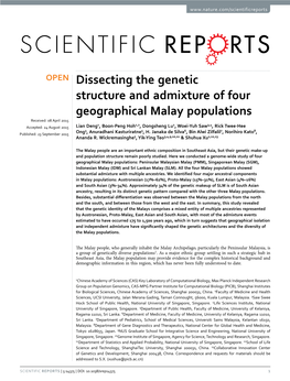 Dissecting the Genetic Structure and Admixture of Four Geographical