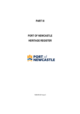 Part Iii Port of Newcastle Heritage Register