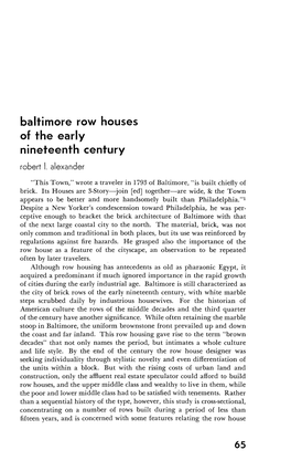 Baltimore Row Houses of the Early Nineteenth Century 65