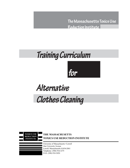 Training Curriculum for Alternative Clothes Cleaning