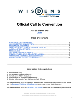 Call to Convention