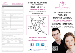 Darragh Morgan International Violin Summer