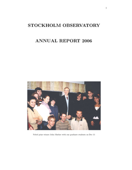 Stockholm Observatory Annual Report 2006