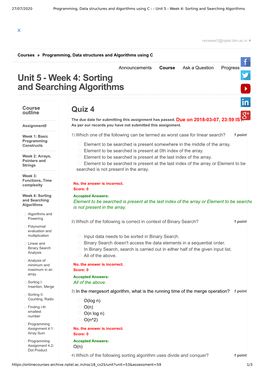 Unit 5 - Week 4: Sorting and Searching Algorithms