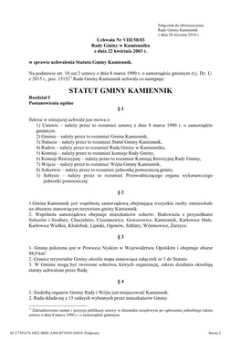 Statut Gminy Kamiennik.Pdf