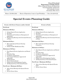 City of Cleveland Special Events Planning Guide