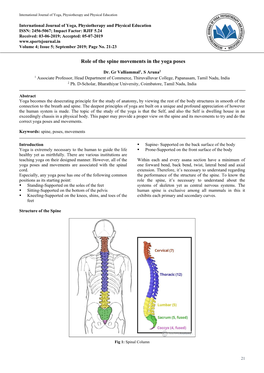 Role of the Spine Movements in the Yoga Poses