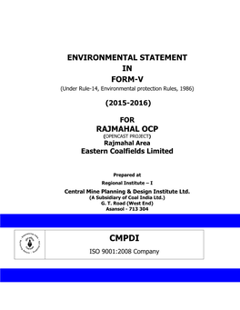 Environmental Statement in Form-V Rajmahal