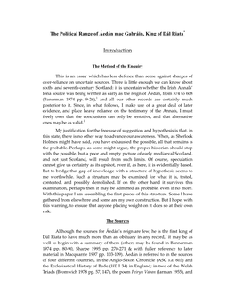 The Political Range of Áedán Mac Gabráin, King of Dál Riata*