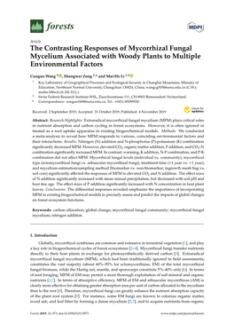 The Contrasting Responses of Mycorrhizal Fungal Mycelium Associated with Woody Plants to Multiple Environmental Factors