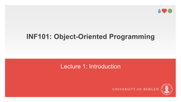 INF101: Object-Oriented Programming