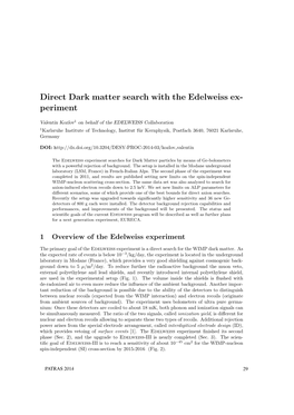 Direct Dark Matter Search with the Edelweiss Ex- Periment