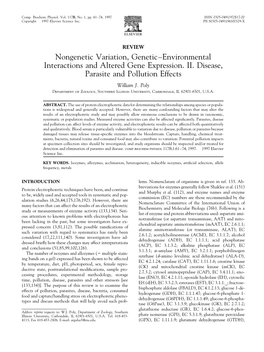 Nongenetic Variation, Genetic-Environmental Interactions