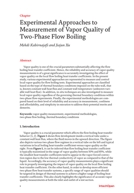 Experimental Approaches to Measurement of Vapor Quality of Two-Phase Flow Boiling Mehdi Kabirnajafi and Jiajun Xu