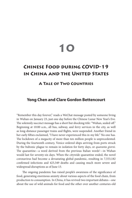 Chinese Food During COVID-19 in China and the United States