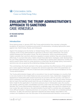 Evaluating the Trump Administration's Approach to Sanctions Case
