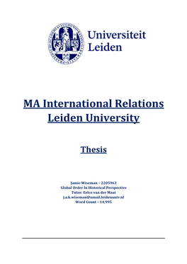MA International Relations Leiden University