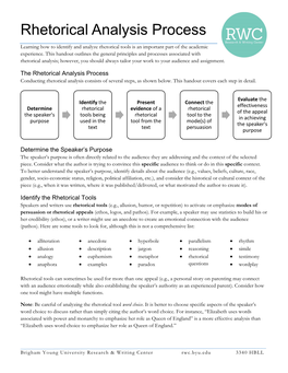 Rhetorical Analysis Process