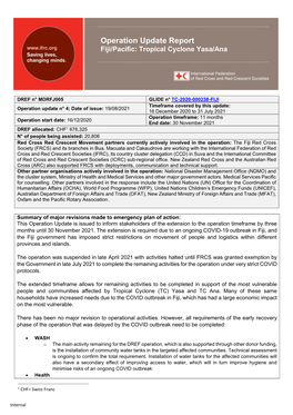 Operation Update Report Fiji/Pacific: Tropical Cyclone Yasa/Ana