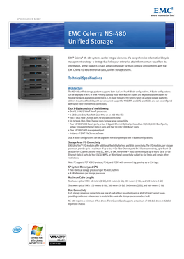 H5807.5-EMC Celerra NS-480 Unified Storage Specification Sheet