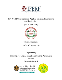 (WCASET – 19) Jakarta, Indonesia 15