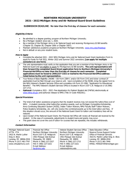 Northern Michigan University Grant Application Form