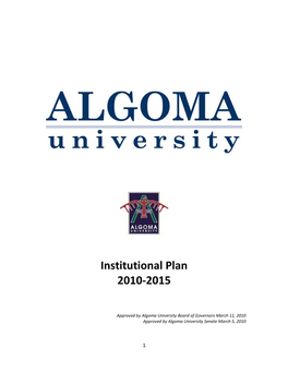 Institutional Plan 2010-2015