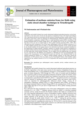 Estimation of Methane Emission from Rice Fields Using Static Closed