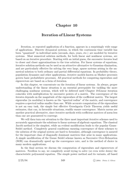 Chapter 10 Iteration of Linear Systems